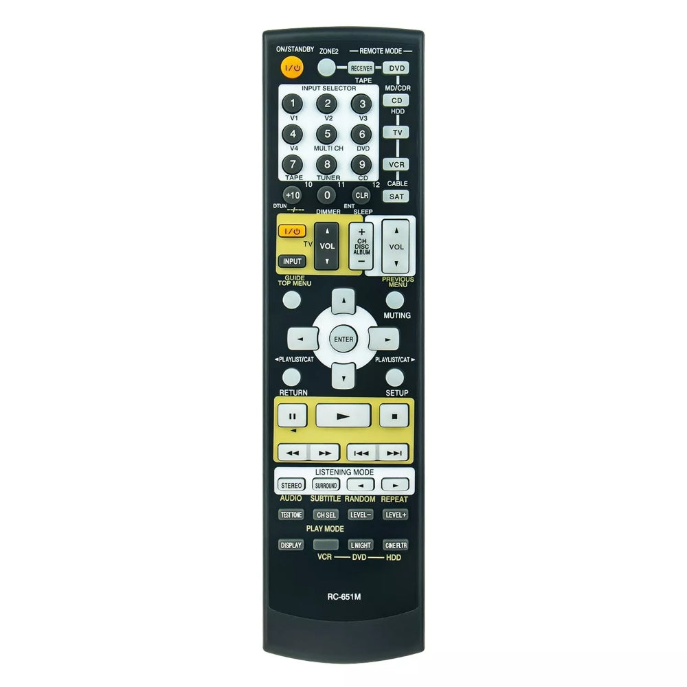 RC-651M Remote Control Replacement for Onkyo AV Receiver RC-647M RC-649M